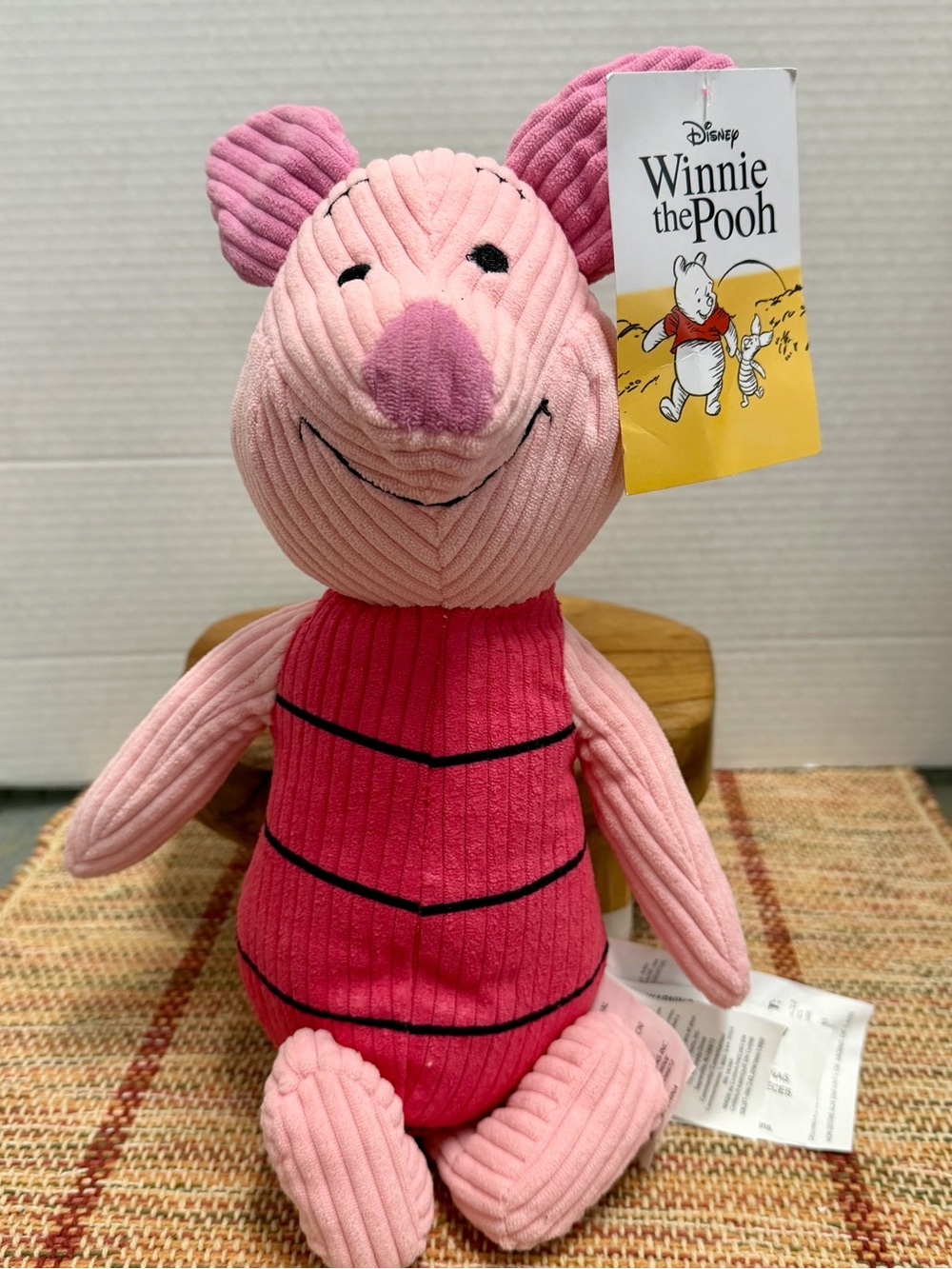 Disney Pink Piglet Corduroy Plush from Disney Gemmy Piglet